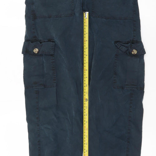 Marks and Spencer Womens Blue Cargo Trousers Size 6 Regular