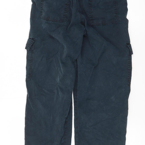 Marks and Spencer Womens Blue Cargo Trousers Size 6 Regular
