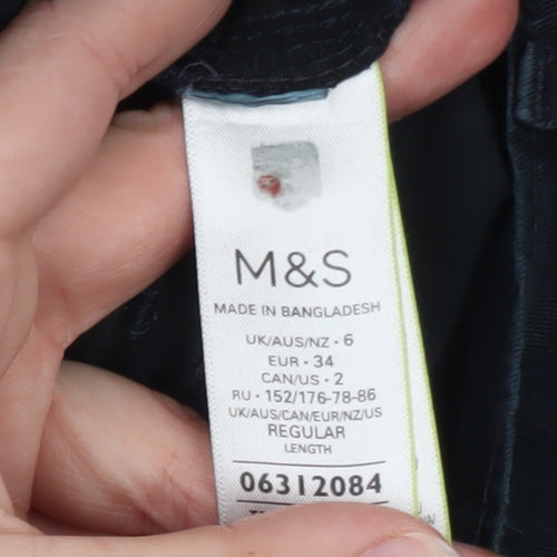 Marks and Spencer Womens Blue Cargo Trousers Size 6 Regular