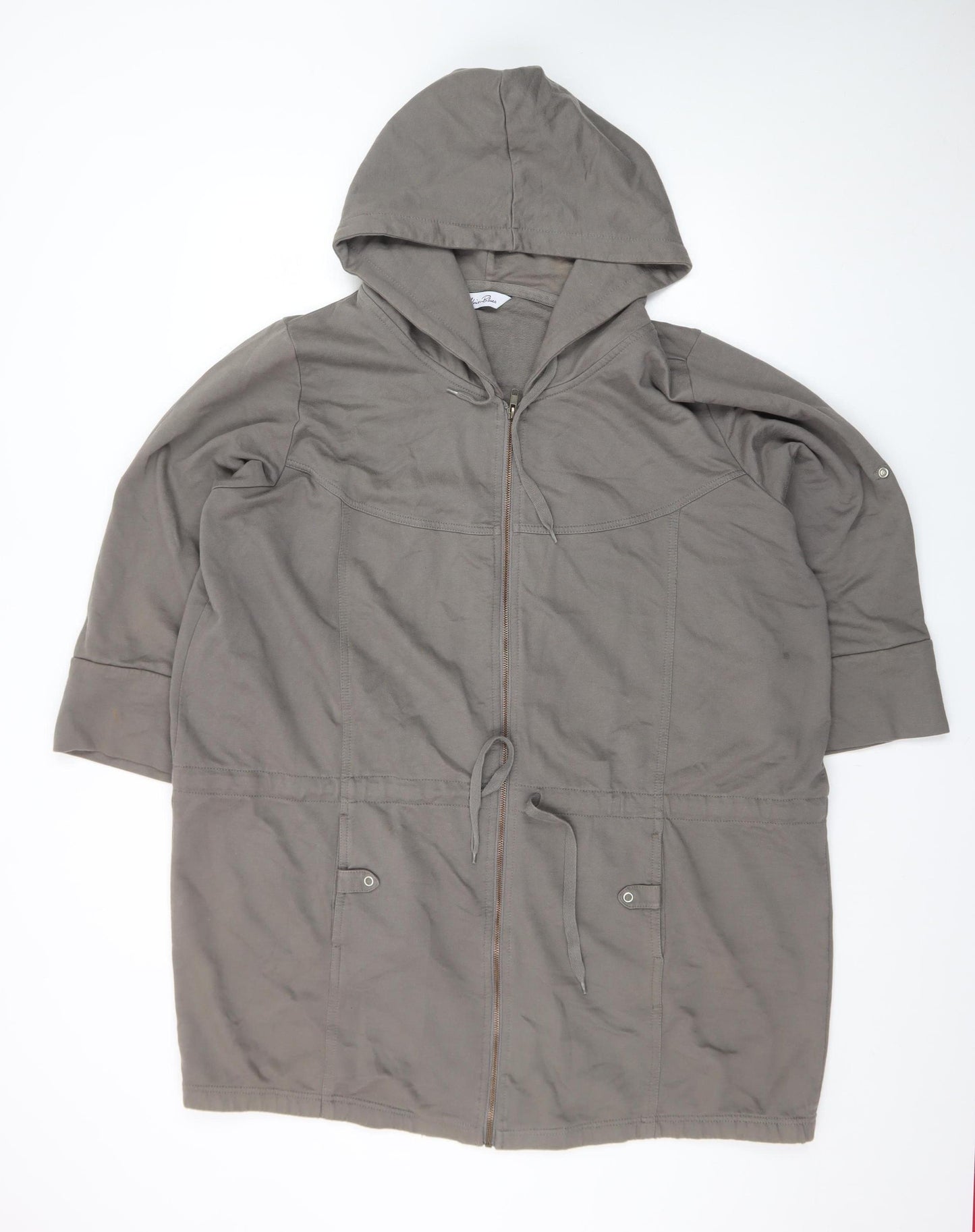 Union Blues Women's Grey Size 24 Full Zip Hooded Tunic Jacket