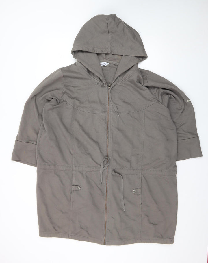 Union Blues Women's Grey Size 24 Full Zip Hooded Tunic Jacket