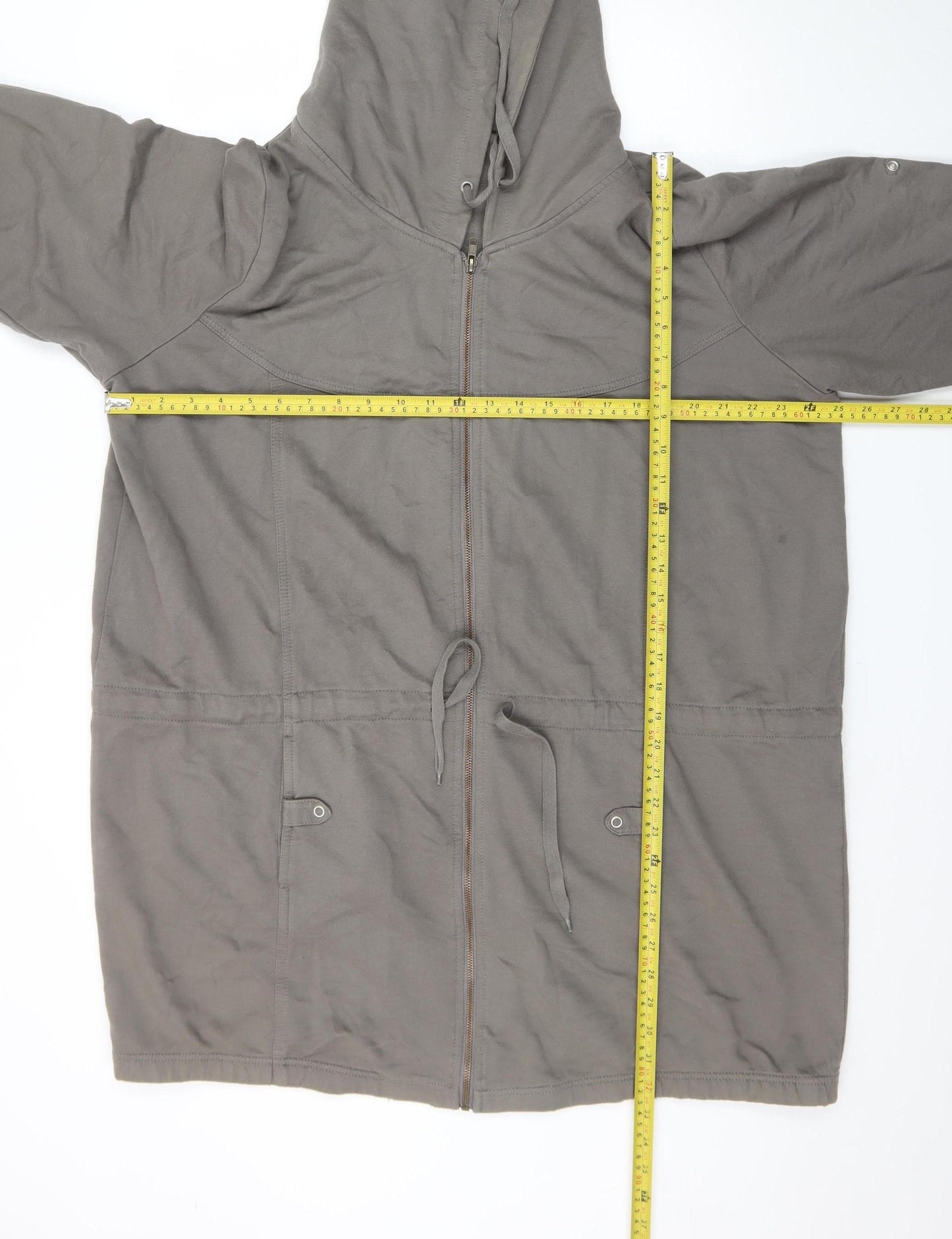 Union Blues Women's Grey Size 24 Full Zip Hooded Tunic Jacket