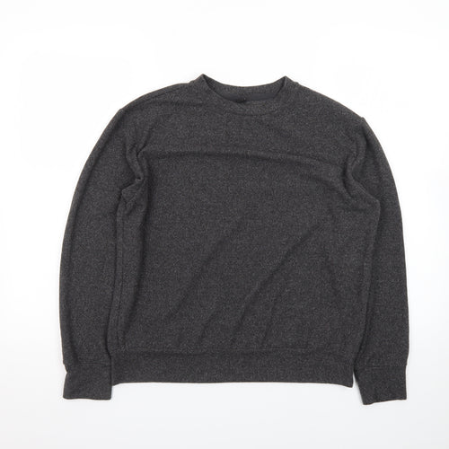 UNIQLO Men Grey Wool Blend Crew Neck Pullover Jumper XS