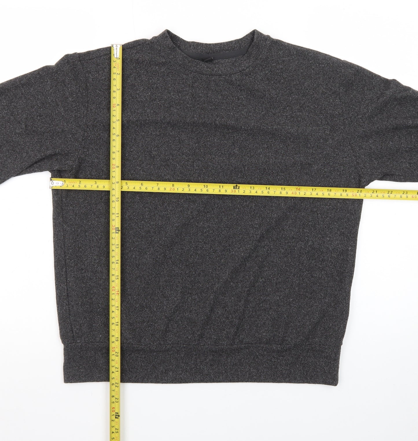 UNIQLO Men Grey Wool Blend Crew Neck Pullover Jumper XS