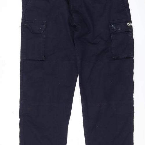 VELTUFF Men's Blue Cargo Work Trousers Size 42S Regular Fit