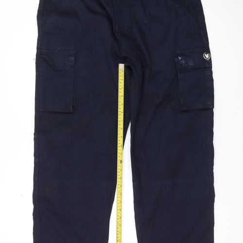VELTUFF Men's Blue Cargo Work Trousers Size 42S Regular Fit