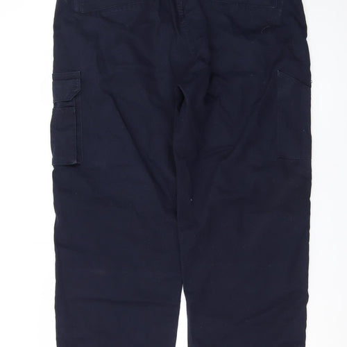 VELTUFF Men's Blue Cargo Work Trousers Size 42S Regular Fit