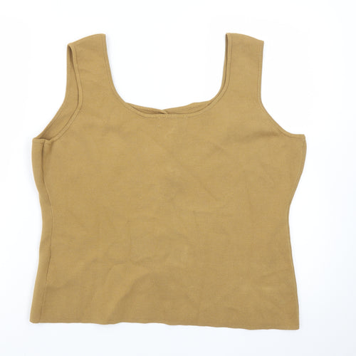 Marks and Spencer Women’s Beige Sleeveless Button Vest Small Knit Top