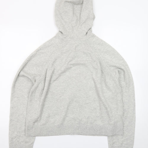 Marks and Spencer Women’s Grey Full Zip Hooded Knit Jumper Size L