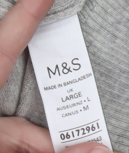 Marks and Spencer Women’s Grey Full Zip Hooded Knit Jumper Size L