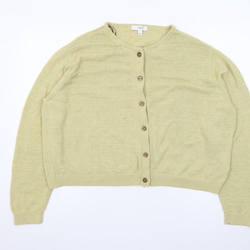 Marks and Spencer Women Beige XL Cotton Button Cardigan