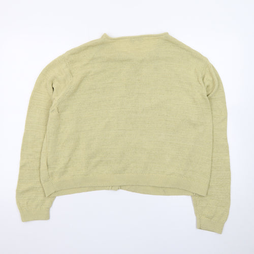 Marks and Spencer Women Beige XL Cotton Button Cardigan