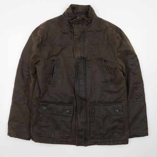 Boston Crew Men’s Brown Waxed Field Jacket L Lined Workwear Style