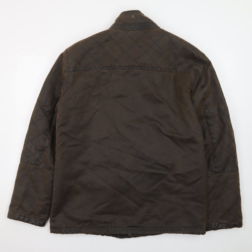 Boston Crew Men’s Brown Waxed Field Jacket L Lined Workwear Style