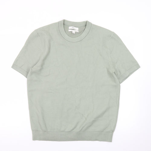 Marks and Spencer Men's Green Pure Cotton Crew Neck Short Sleeve T-Shirt Size M