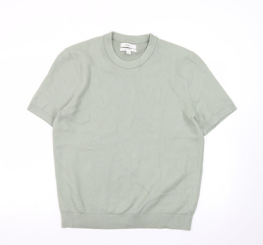 Marks and Spencer Men's Green Pure Cotton Crew Neck Short Sleeve T-Shirt Size M