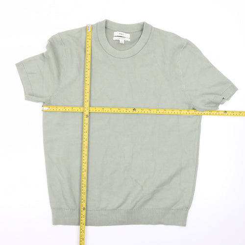 Marks and Spencer Men's Green Pure Cotton Crew Neck Short Sleeve T-Shirt Size M