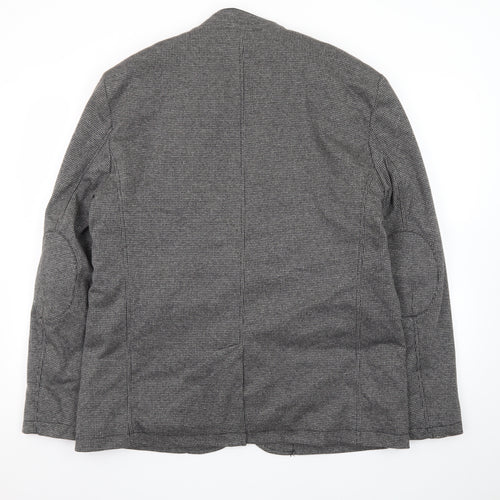 ZARA Women Grey Check Wool Blend Blazer Jacket XL