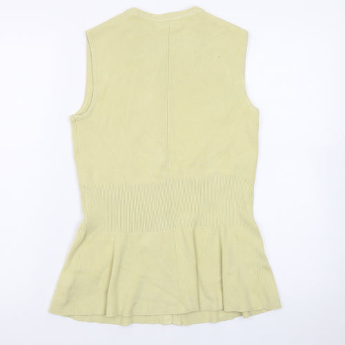 Marks and Spencer Women’s Yellow Sleeveless Knit Button Blouse Size S