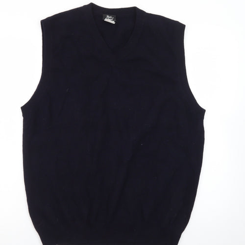 Marco Donati Men's Black Wool V-Neck Sleeveless Vest L
