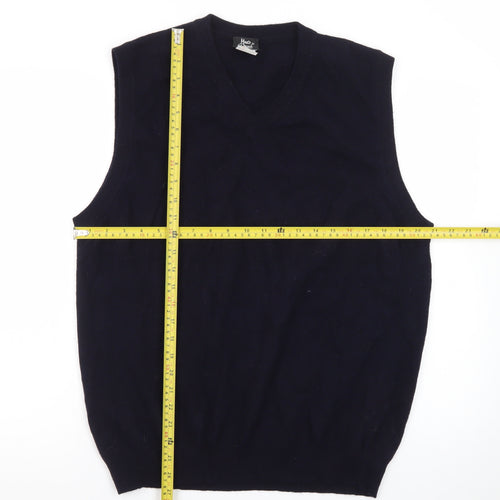 Marco Donati Men's Black Wool V-Neck Sleeveless Vest L