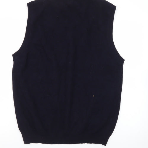Marco Donati Men's Black Wool V-Neck Sleeveless Vest L