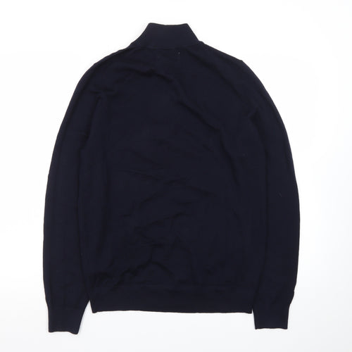 Marks and Spencer Autograph Men's Black Small 1/2 Zip Merino Jumper