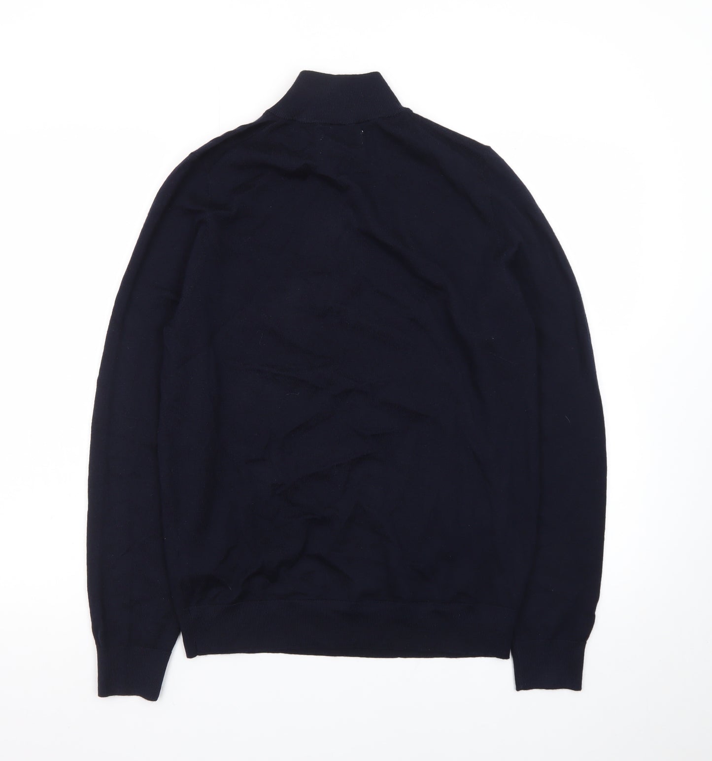 Marks and Spencer Autograph Men's Black Small 1/2 Zip Merino Jumper