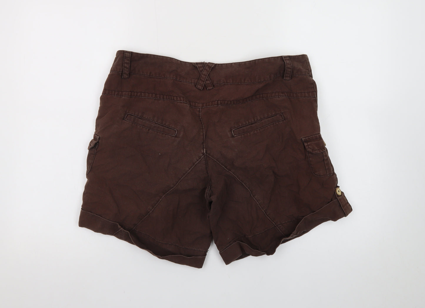 Muddaray Women's Brown Cargo Shorts Size 14 Cotton Comfort Fit