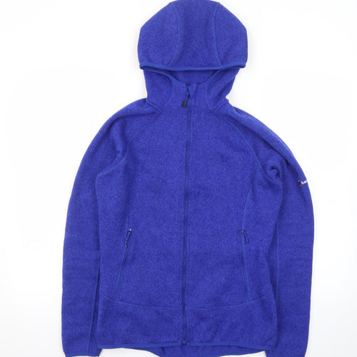 Berghaus Women Blue Full Zip Hooded Fleece Jumper UK 12 M