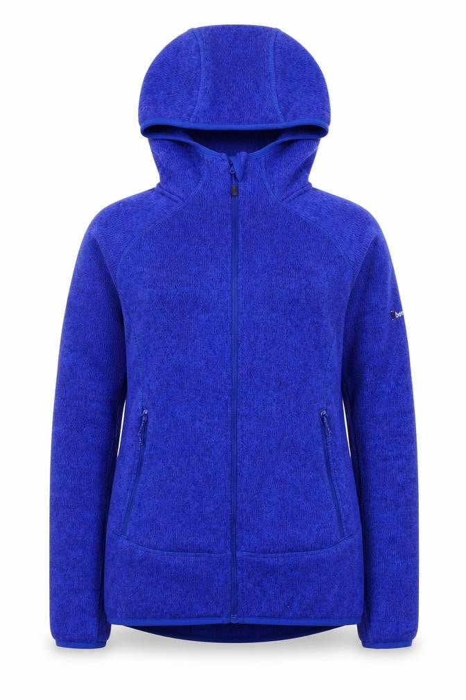 Berghaus Women Blue Full Zip Hooded Fleece Jumper UK 12 M