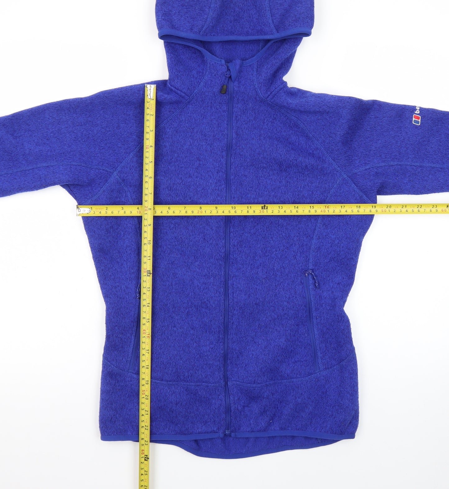 Berghaus Women Blue Full Zip Hooded Fleece Jumper UK 12 M