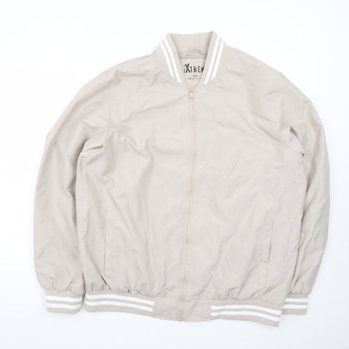 iXtreme Women Beige Bomber Jacket L Lightweight Casual Zip Up