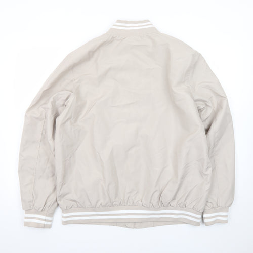 iXtreme Women Beige Bomber Jacket L Lightweight Casual Zip Up