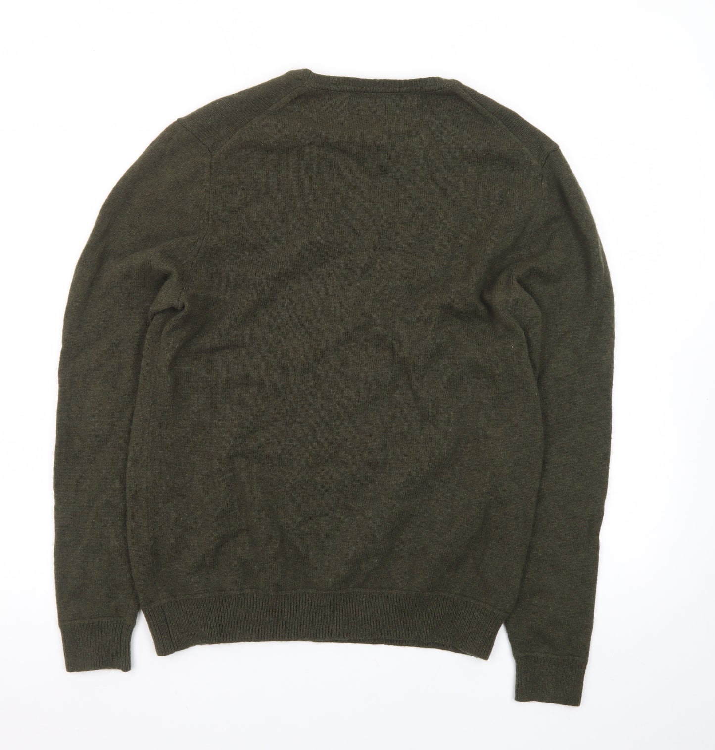 Superdry Men's Green XL Crew Neck Wool Pullover Jumper