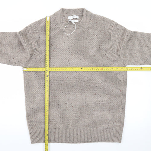 Marks and Spencer Men’s Beige Lambswool Blend Chunky Knit Jumper L