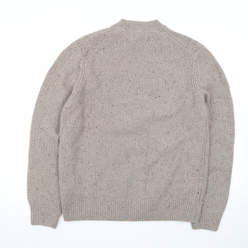 Marks and Spencer Men’s Beige Lambswool Blend Chunky Knit Jumper L