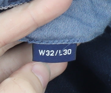 GANT Men's Blue Chino Trousers W32 L30 Regular Fit Smart Casual