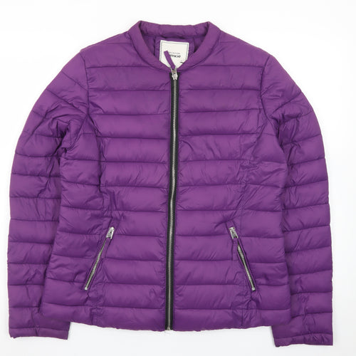 Pimkie Women's Purple Puffer Jacket Size L Quilted Casual Coat