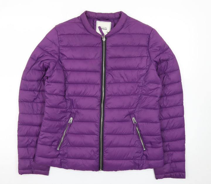 Pimkie Women's Purple Puffer Jacket Size L Quilted Casual Coat