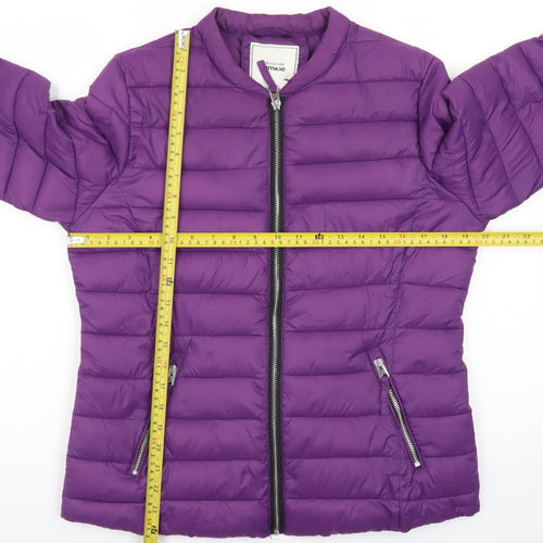 Pimkie Women's Purple Puffer Jacket Size L Quilted Casual Coat