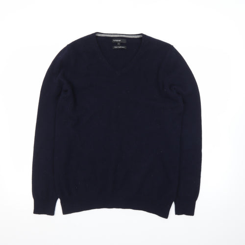 Marks and Spencer Autograph Men's Navy Cashmere V-Neck Jumper Size S