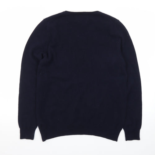 Marks and Spencer Autograph Men's Navy Cashmere V-Neck Jumper Size S