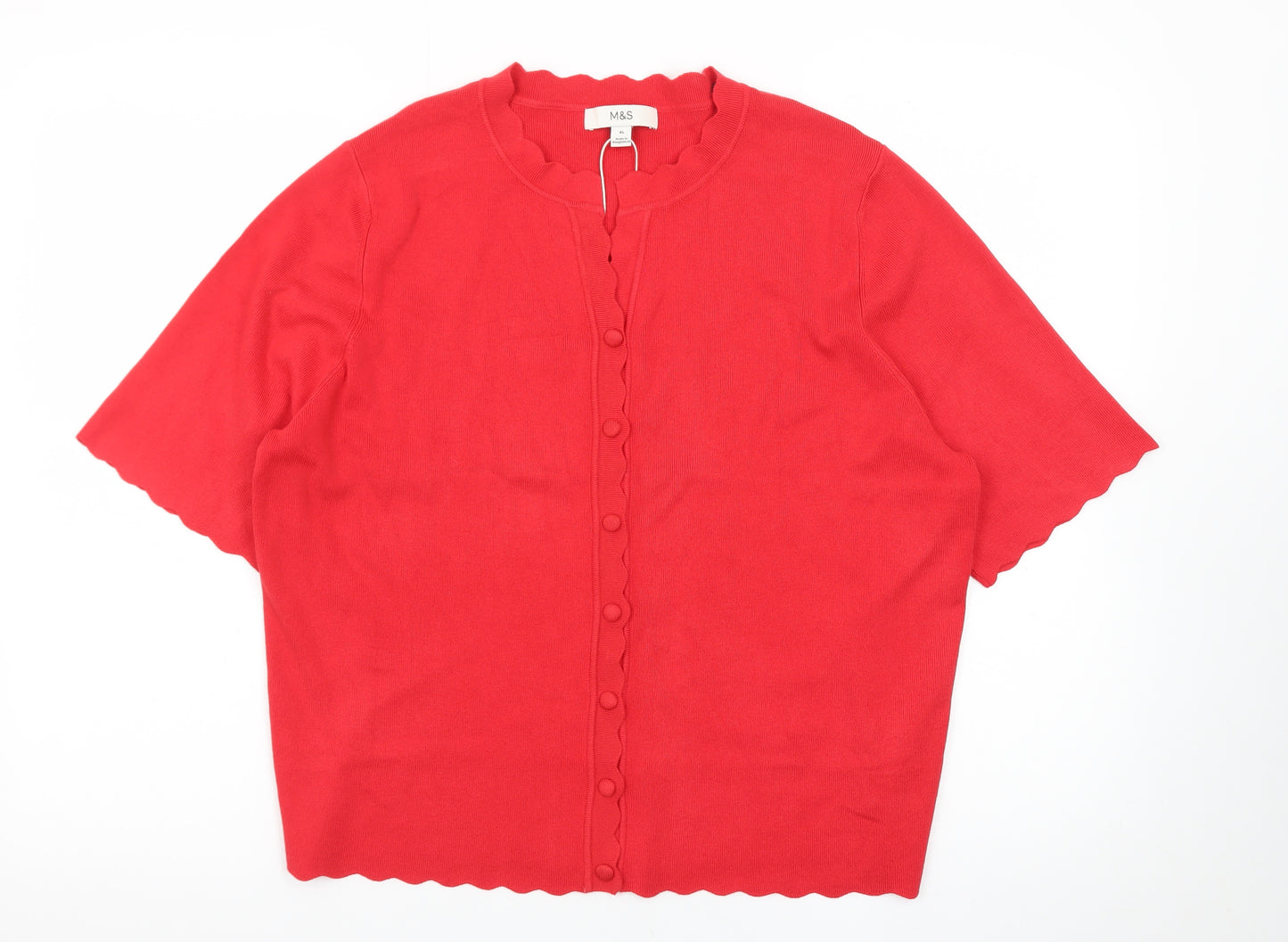 Marks and Spencer Women’s Red Short Sleeve Cardigan XL