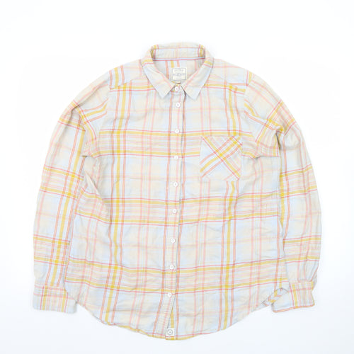 FatFace Women’s Multicoloured Cotton Check Long Sleeve Button-Up Shirt Size 12