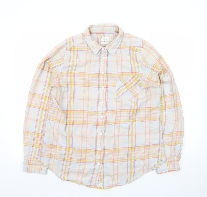 FatFace Women’s Multicoloured Cotton Check Long Sleeve Button-Up Shirt Size 12