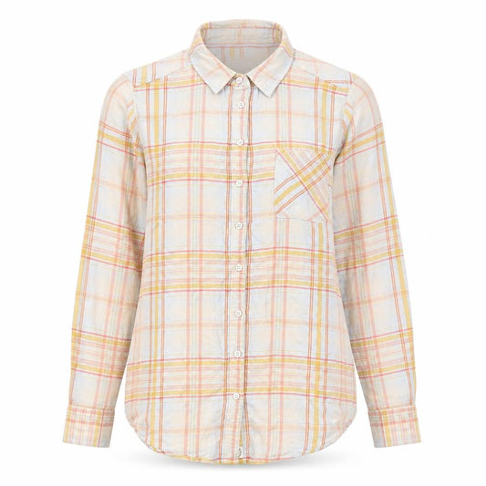 Front view of FatFace Women’s Multicoloured Cotton Check Long Sleeve Button-Up Shirt, size UK 12