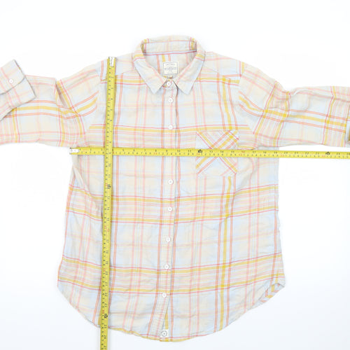 FatFace Women’s Multicoloured Cotton Check Long Sleeve Button-Up Shirt Size 12
