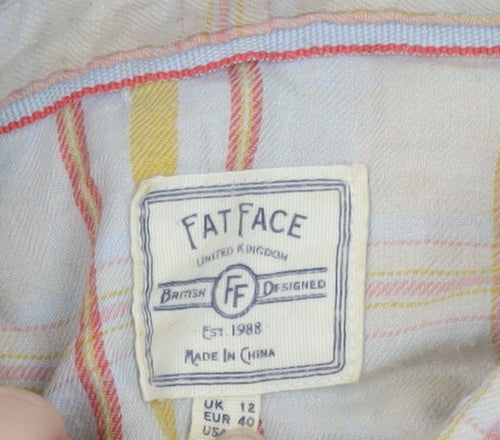 FatFace Women’s Multicoloured Cotton Check Long Sleeve Button-Up Shirt Size 12