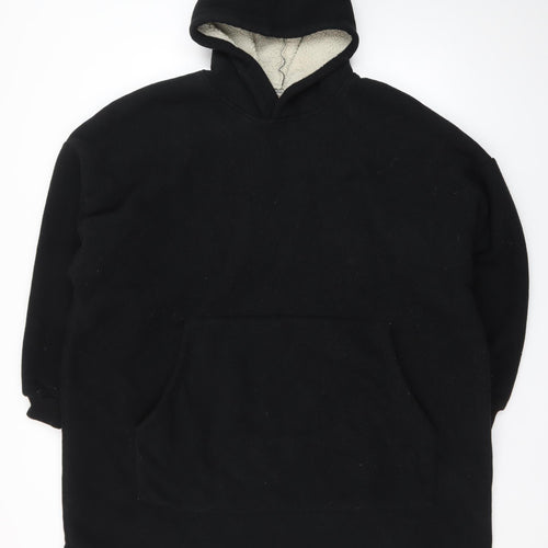Mountain Warehouse Men Black Fleece Hooded Robe One Size Winter
